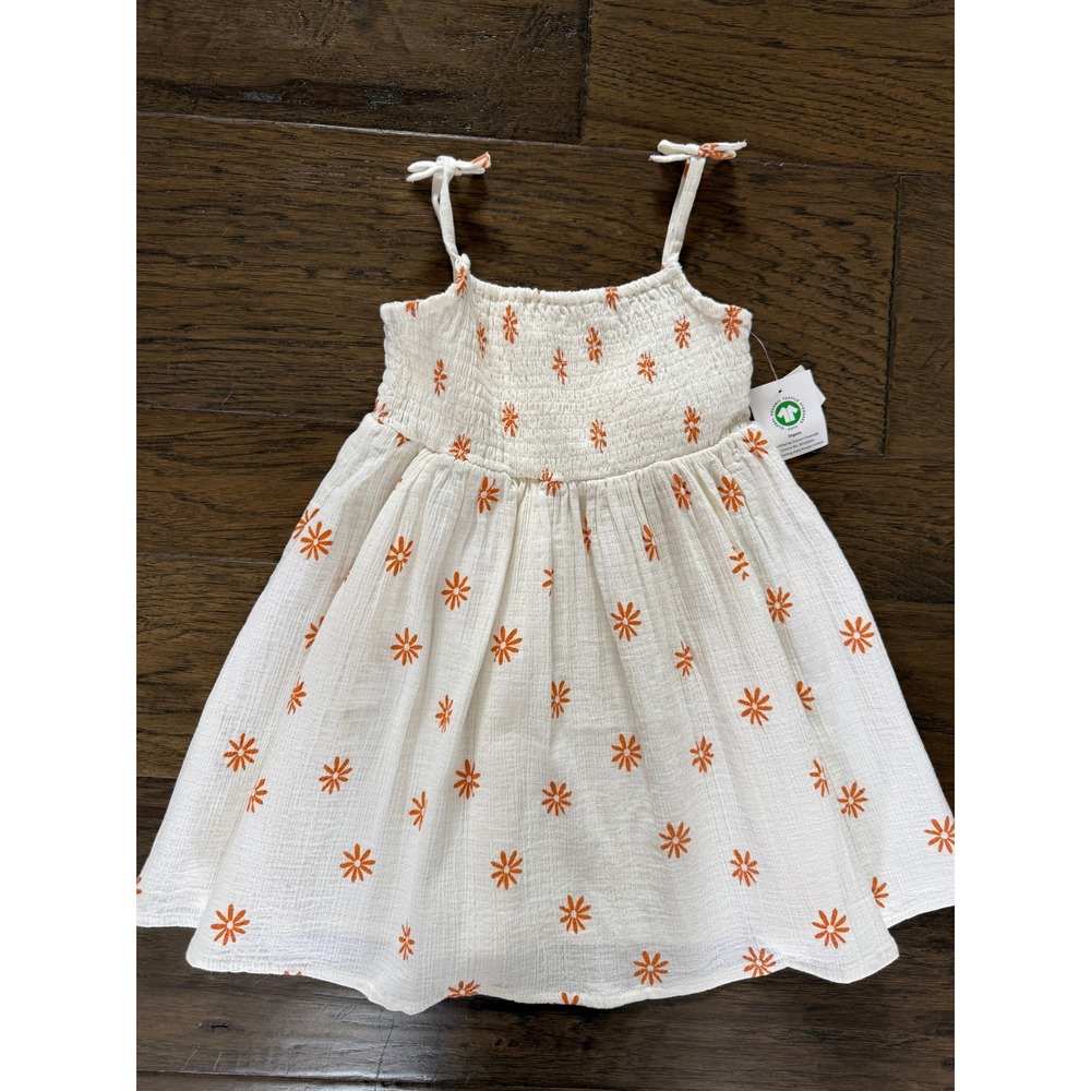 NWT Rise- Little Earthling Girls' Floral Sundress Size 3/4 100% Organic Cotton